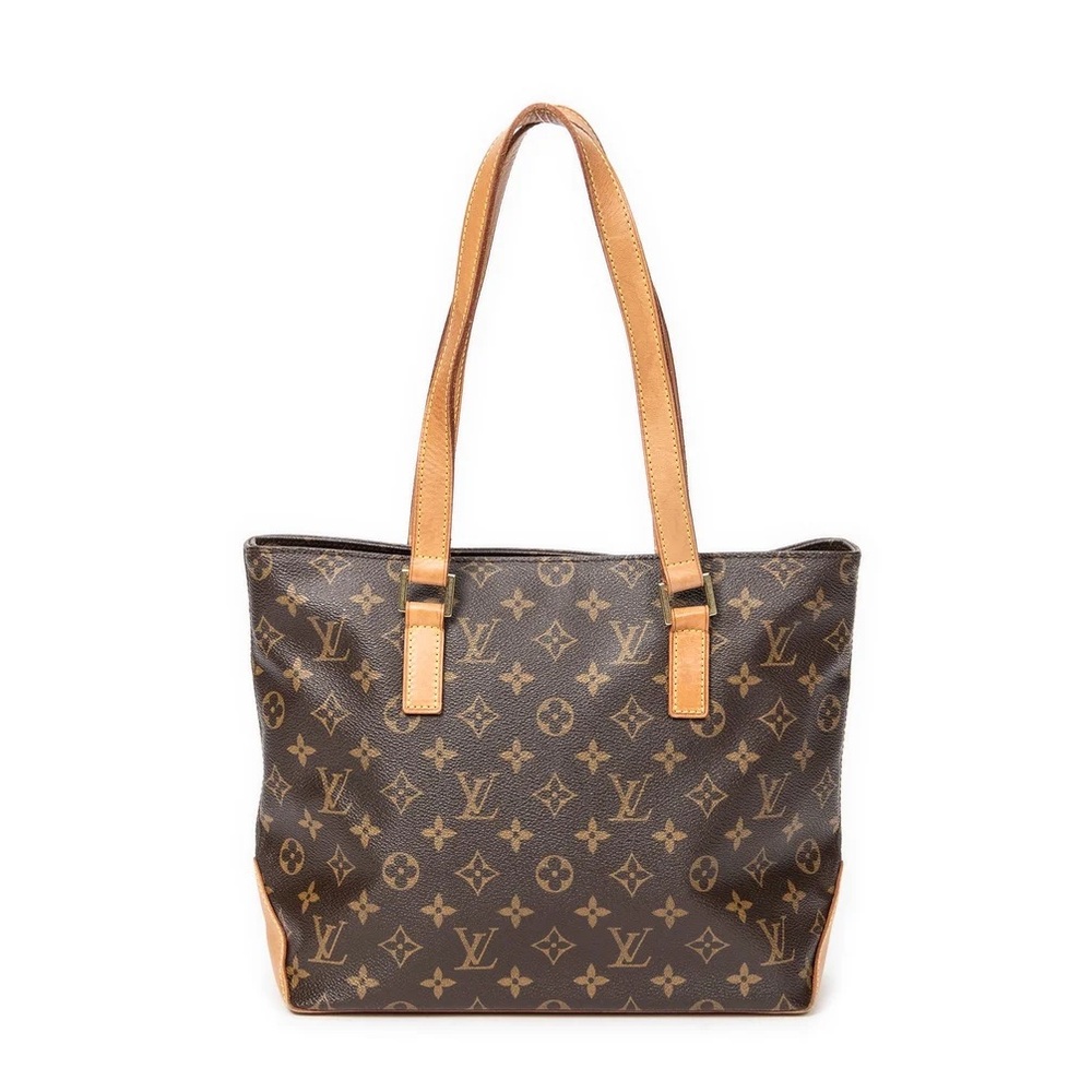 Brown Monogram Louis Vuitton Cabas Mezzo Tote Bag
